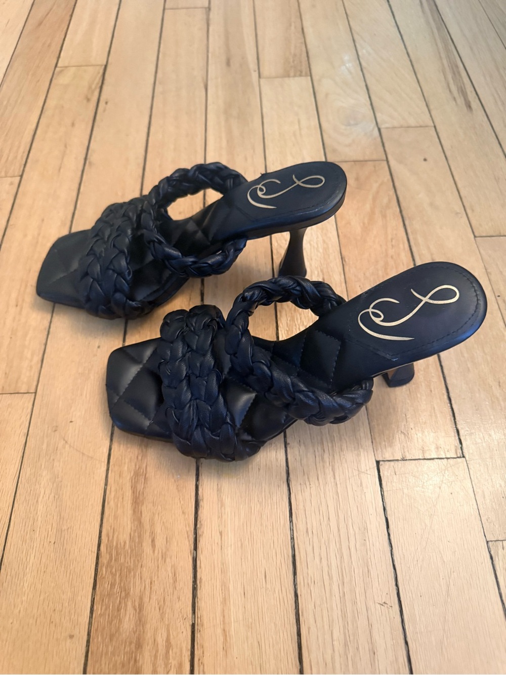 Sam Edelman Black Braided Strap High Heel Mules - Women - Picture 4 of 7